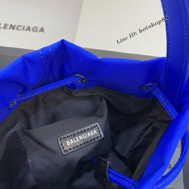 Balenciaga專櫃爆款Balen超輕水桶包 巴黎世家深藍帆布手提包 fyj1496